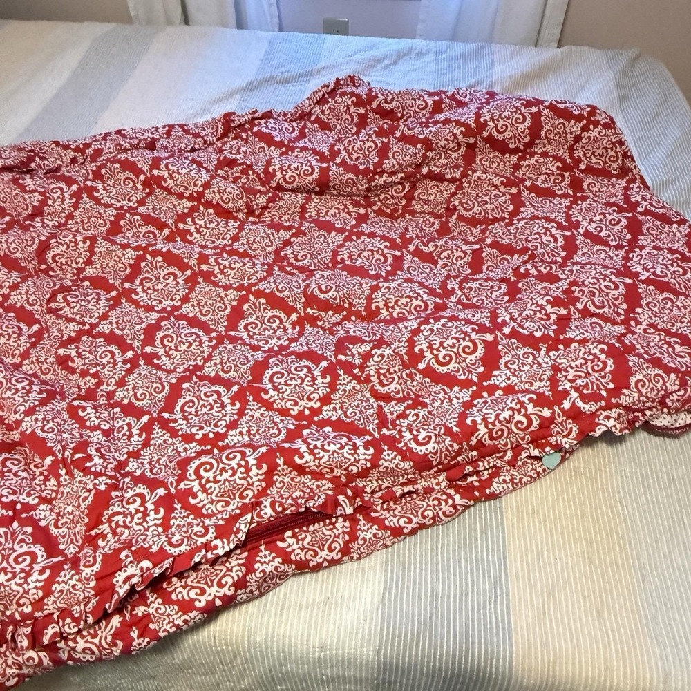 Beddy's BedEase Twin Zipper Bedding plus 2 Shams, Dust Ruffle Day Red White
